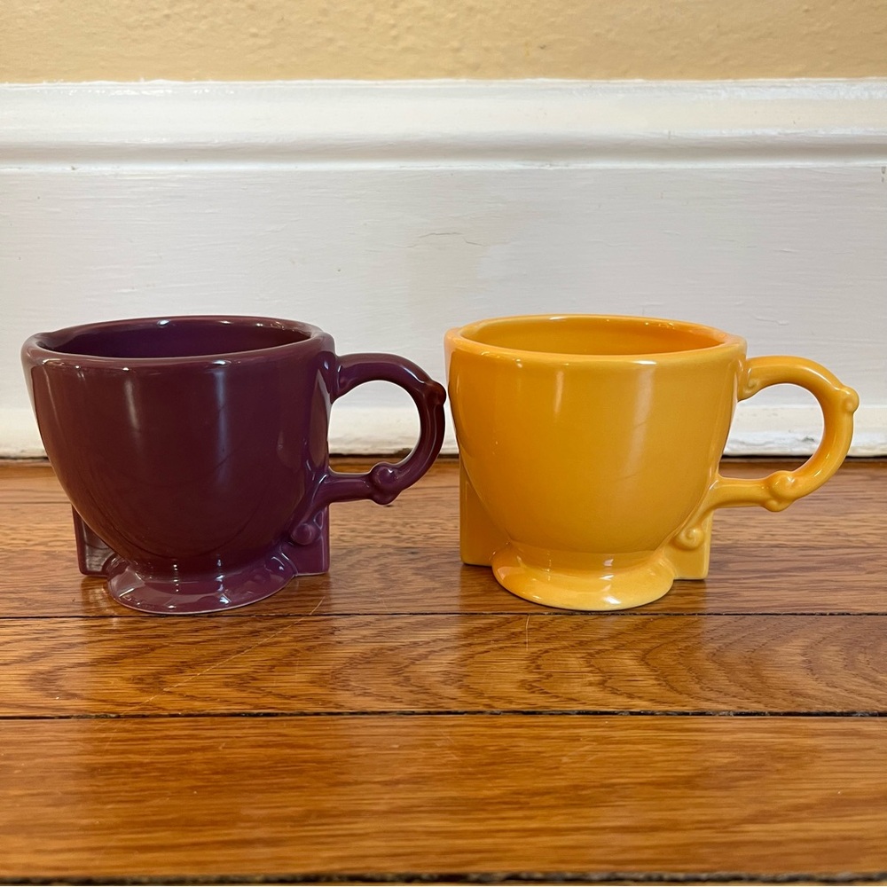 Thelermont Hupton Yellow Purple Half Cup Half Mug Hybrid Set of 2